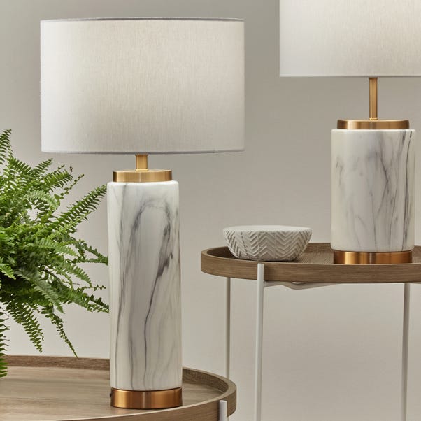 Pacific Lifestyle Carrara Table Lamp Marble Effect  image 1 of 3