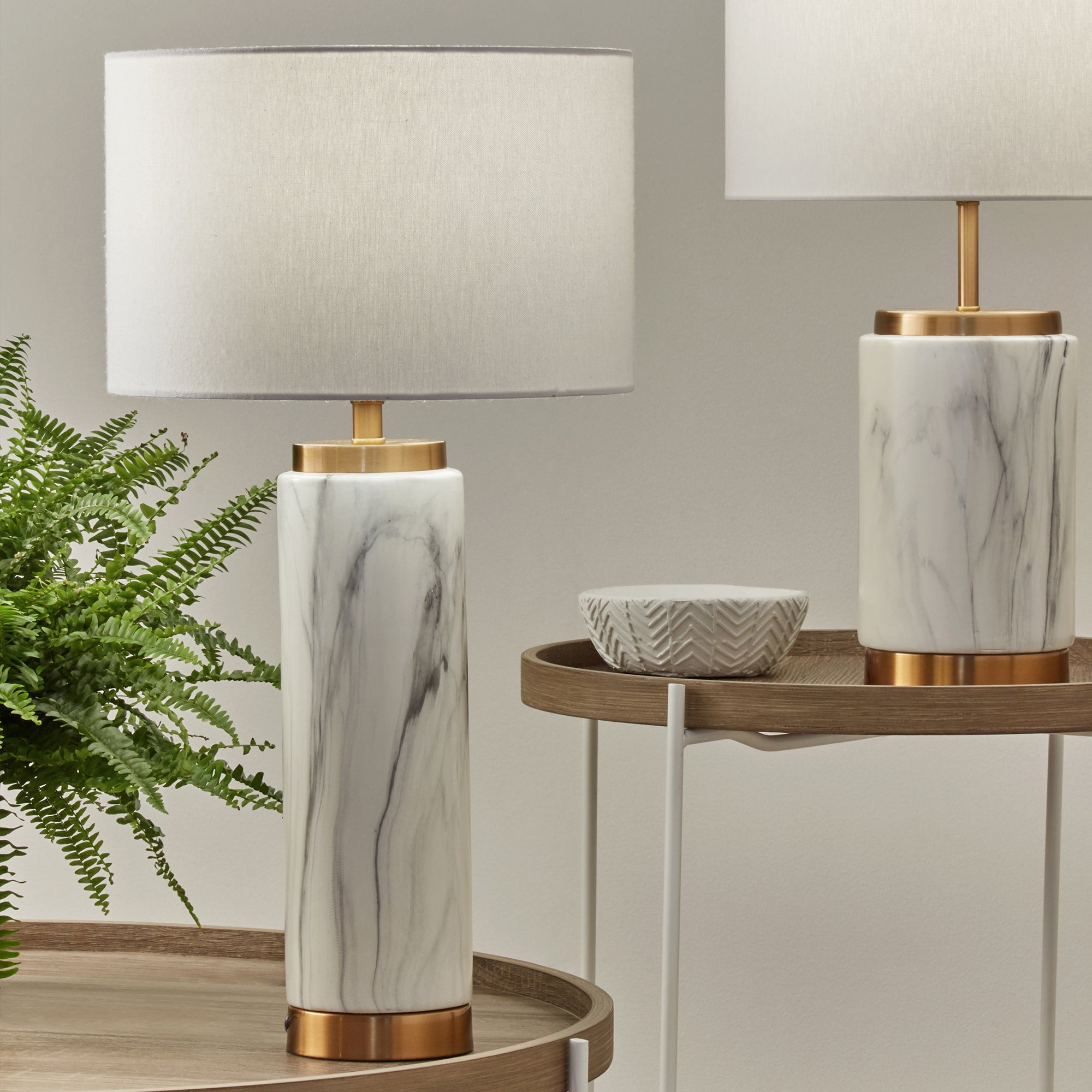 Pacific Lifestyle Carrara Table Lamp Marble Effect 