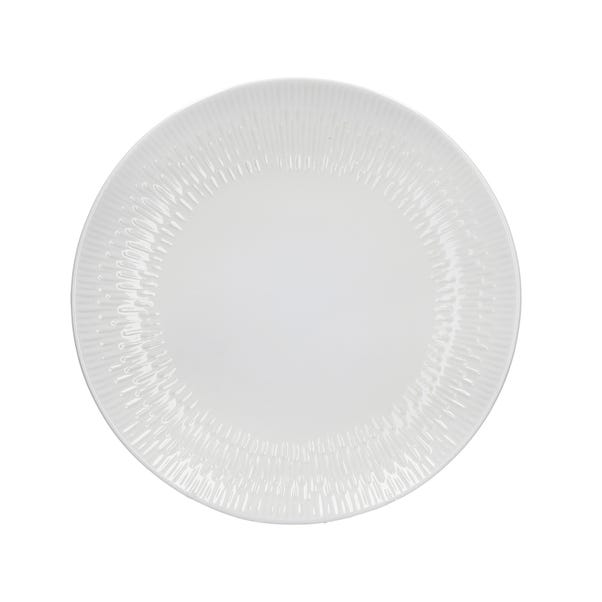 Zen White Stoneware Dinner Plate image 1 of 1