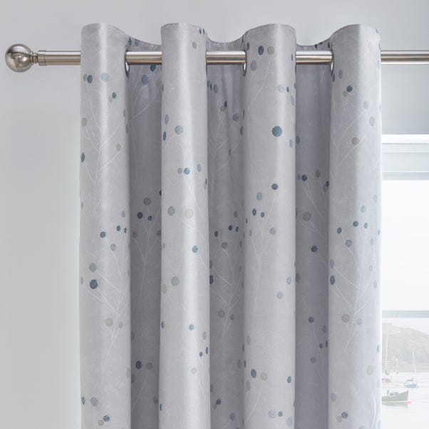 Padstow Blue Blackout Eyelet Curtains  undefined