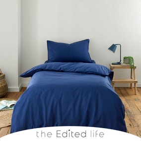 Sailor Blue 100% Organic Cotton Duvet Cover and Pillowcase Set