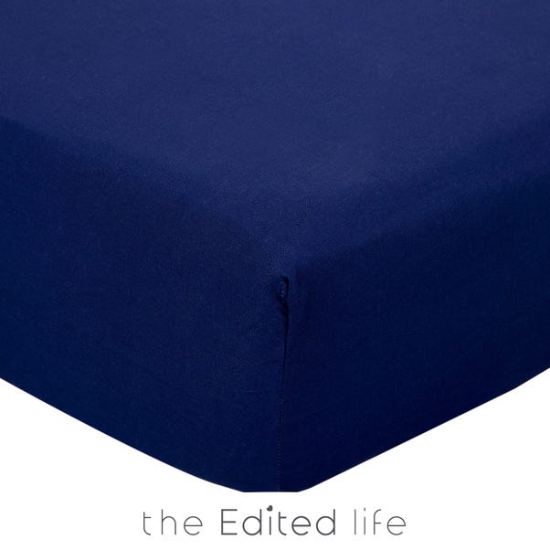 100% Organic Cotton Double Fitted Sheet Organic Cotton Sailor Blue