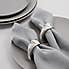 Set of 2 Oval Silver Napkin Rings Silver