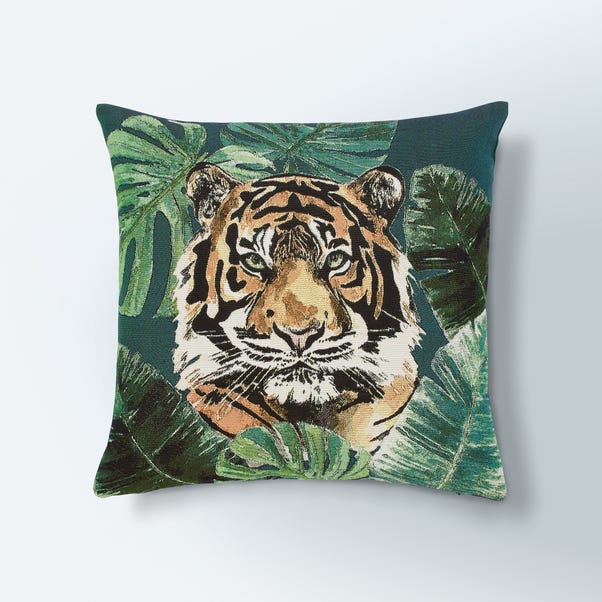 Equatorial Tiger Tapestry Cushion Multicoloured | Dunelm
