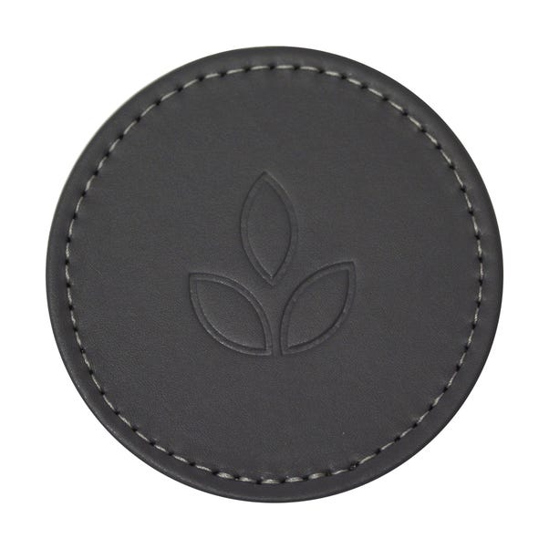 Elements Vete Set of 4 Faux Leather Coasters Light Grey