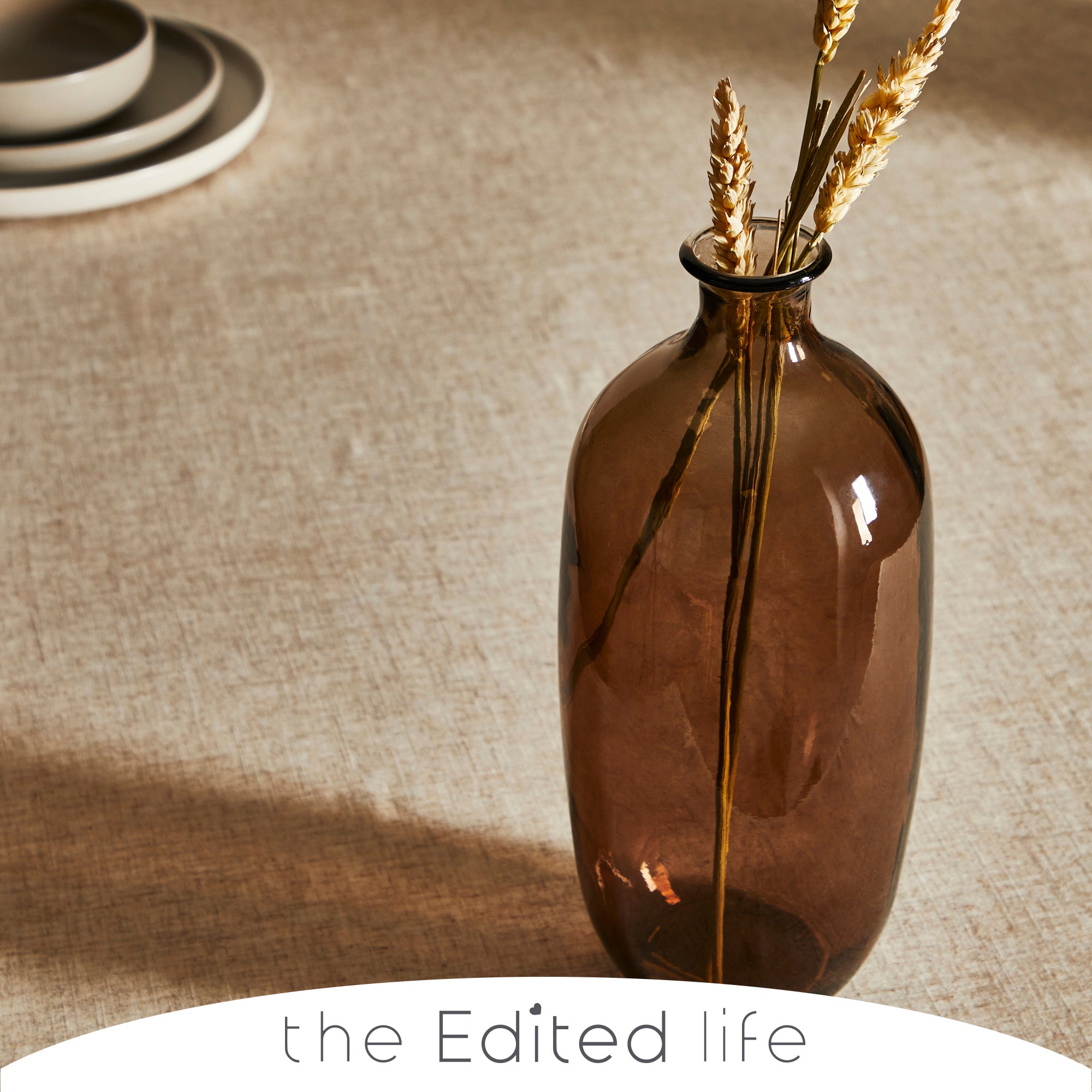 Image of Brown Recycled Glass Bottle Vase Brown