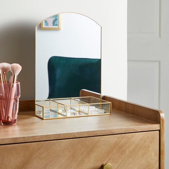 gold mirrored dressing table