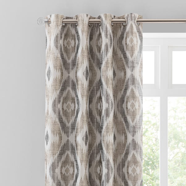 Ikat Jacquard Eyelet Curtain Natural Dunelm Ikat Jacquard Eyelet Curtain Natural, Ikat Blue Curtains
