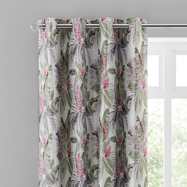 Rio Palm Eyelet Curtain Green  undefined