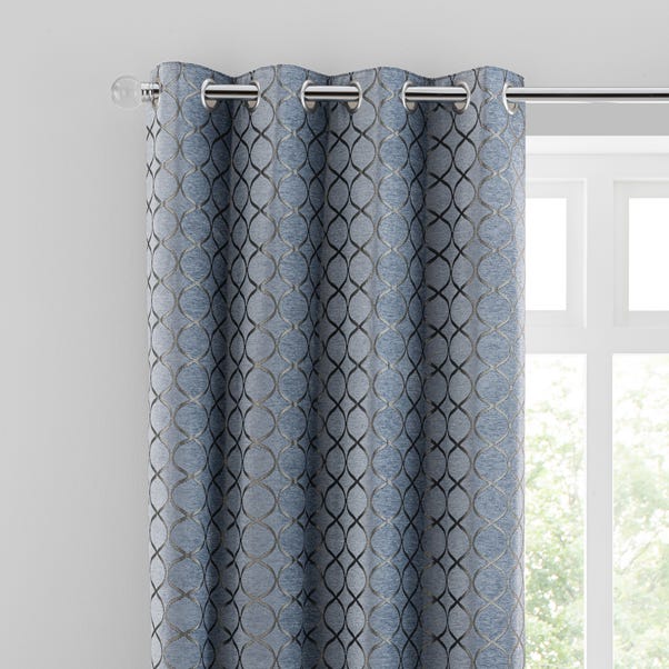 Chenille Ogee Ashley Blue Eyelet Curtains Dunelm Chenille Ogee Ashley Blue Eyelet, Blue And Grey Curtains