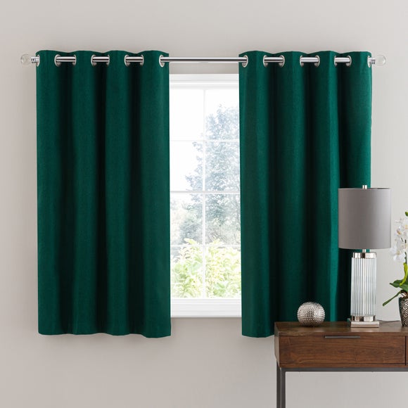 Luna Brushed Blackout Eyelet Curtains | Dunelm