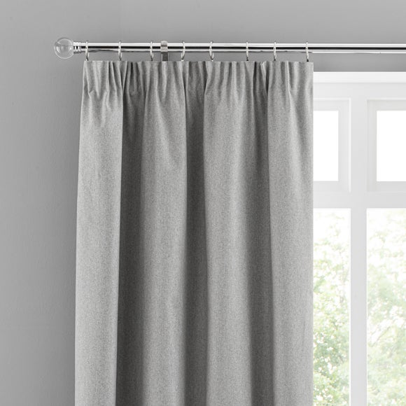 Luna Brushed Blackout Pencil Pleat Curtains