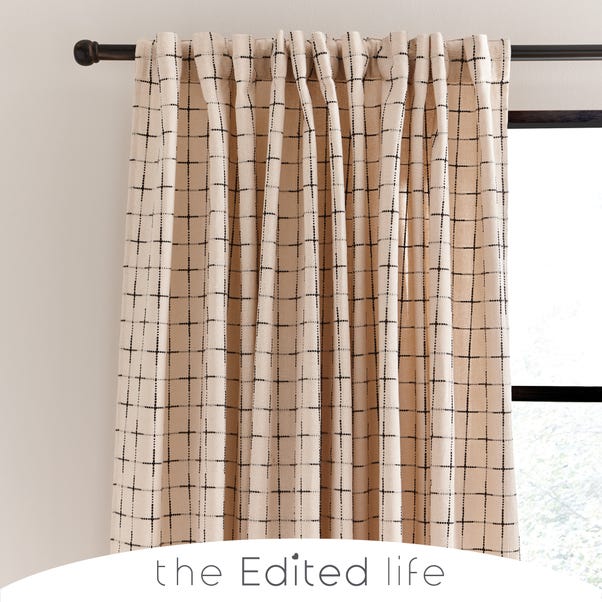 Nomadic Check Unlined Ecru Tab Top Curtains Dunelm Nomadic Check Unlined Ecru Tab, Pier One Shower Curtains