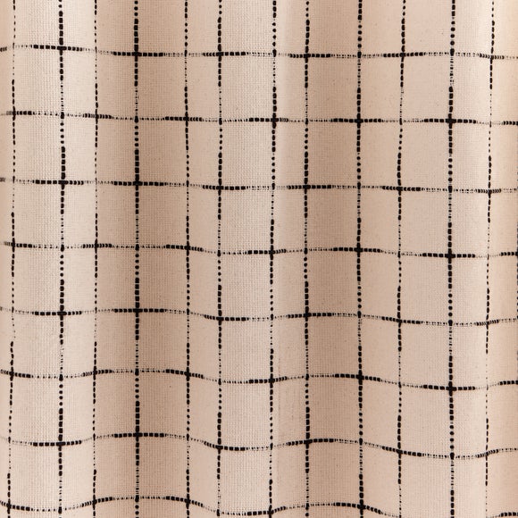 Nomadic Check Unlined Ecru Hidden Tab Top Curtains Dunelm