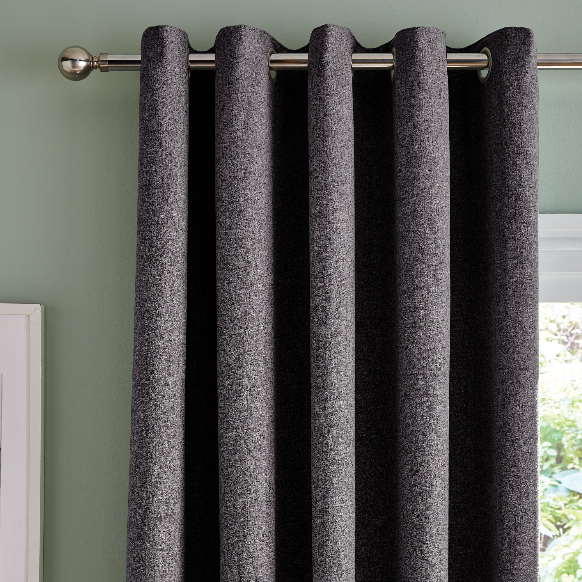 Bondi Grey Eyelet Curtains Dunelm