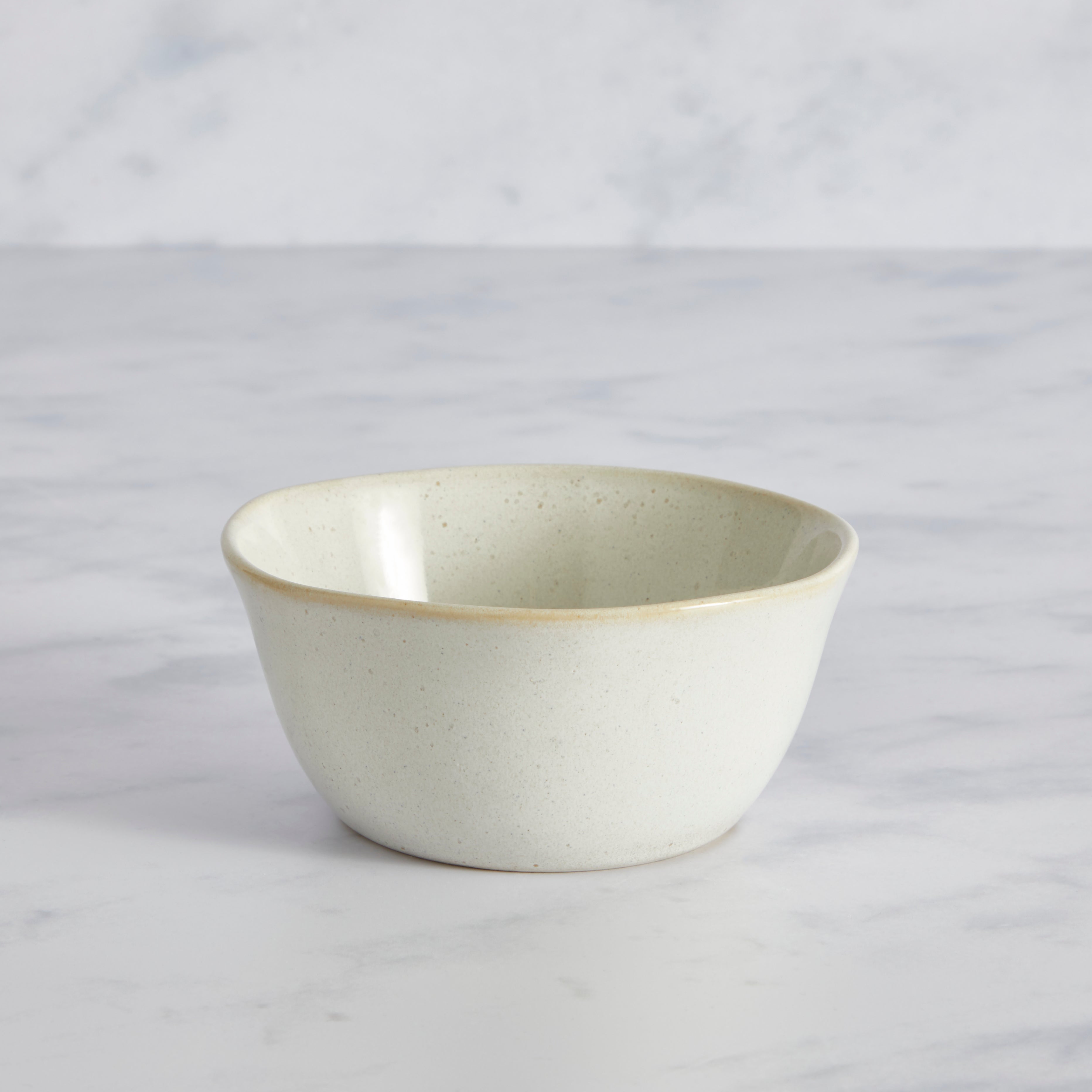 Amalfi Reactive Glaze Stoneware Dip Bowl White White