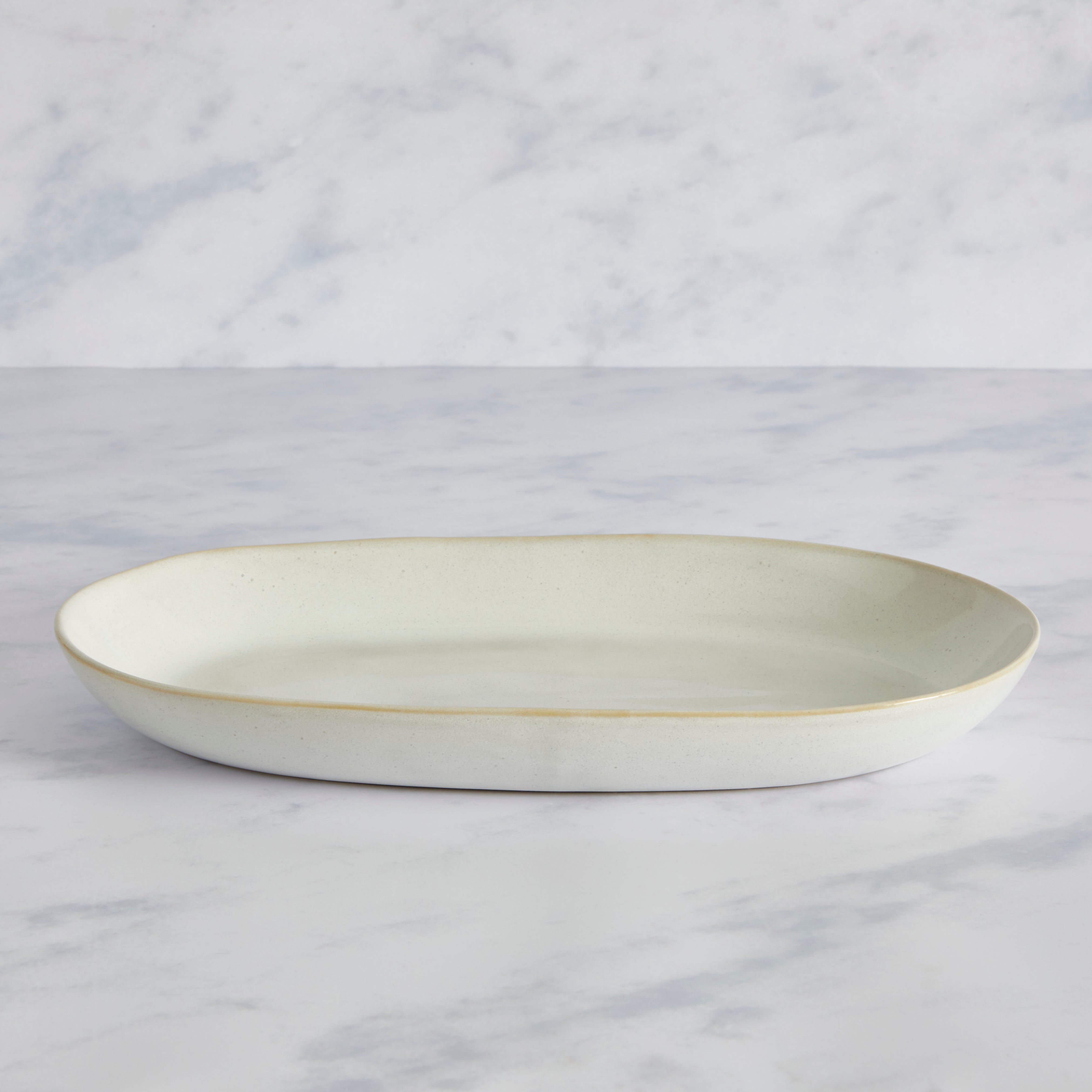 Amalfi Reactive Glaze Oval Platter, White
