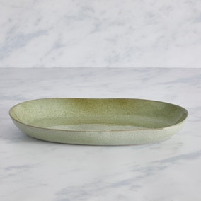 Amalfi Reactive Glaze Oval Platter, Sage