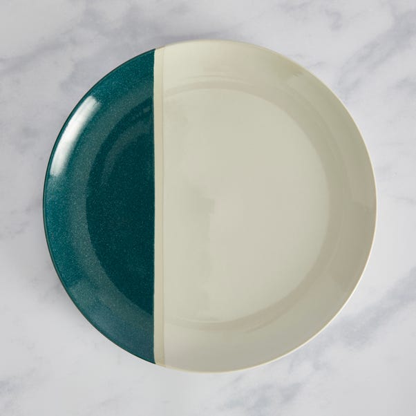 Elements Dipped Teal Stoneware Dinner Plate image 1 of 2
