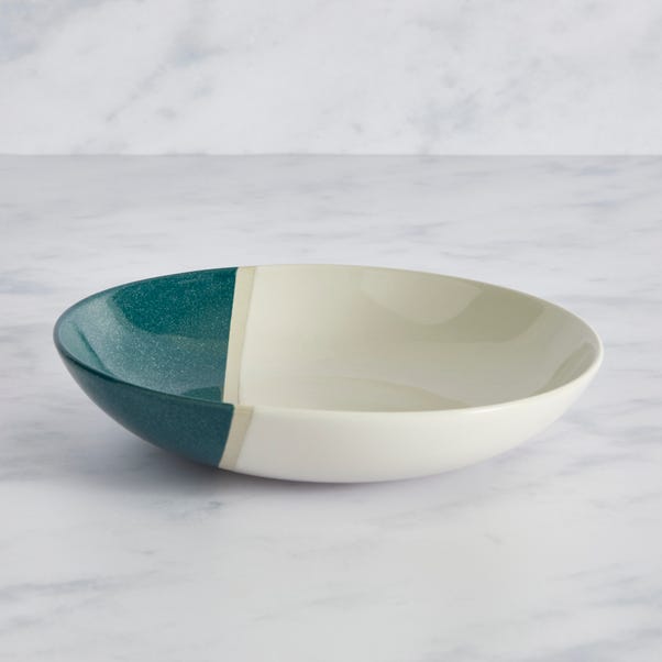 Elements Dipped Teal Stoneware Pasta Bowl image 1 of 2