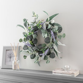 Artificial Lavender Wreath 40cm