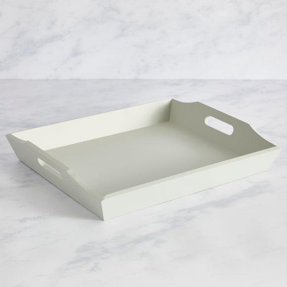 White wooden tray on sale with handles