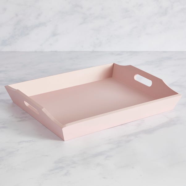 Painted Wooden Tray Pink Pink