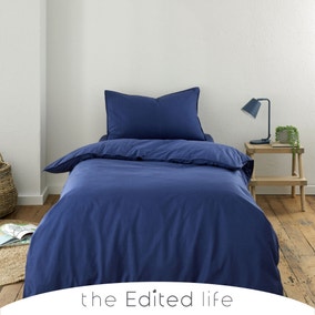 Sailor Blue 100% Organic Cotton Duvet Cover and Pillowcase Set