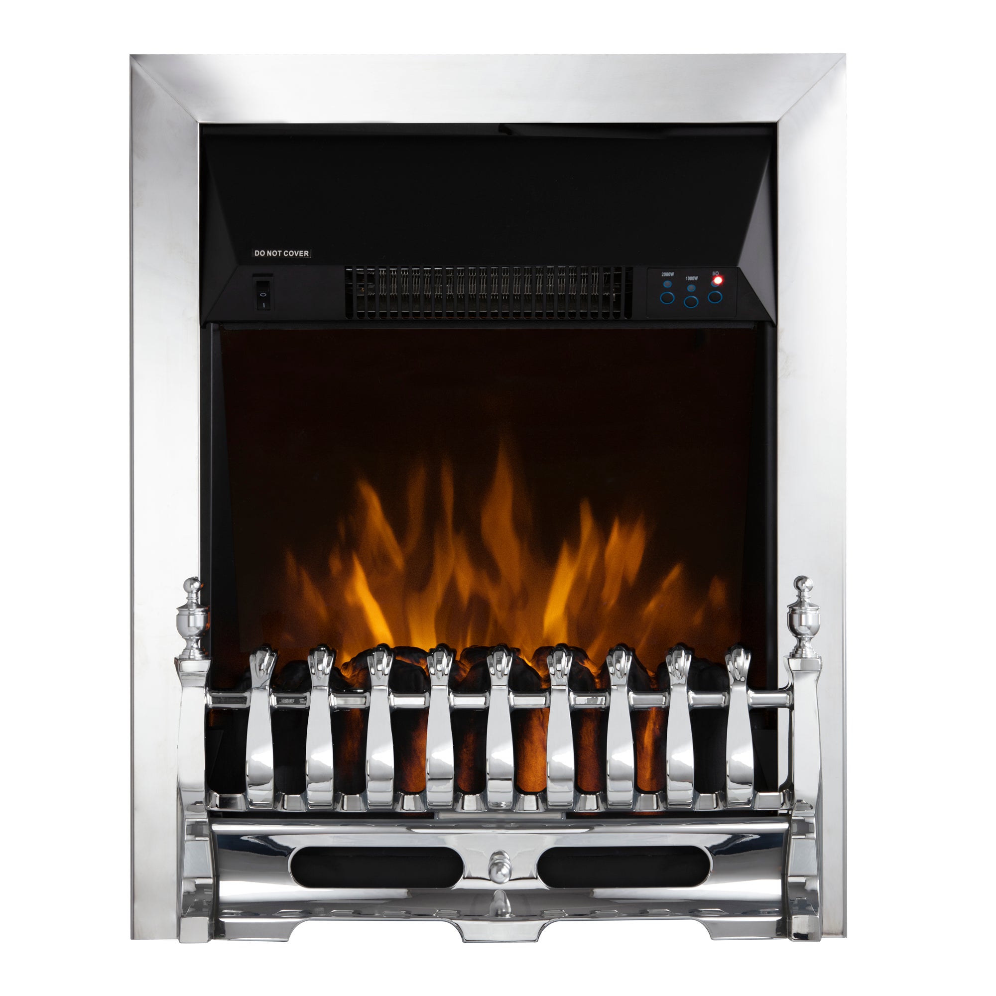 Warmlite 2KW Electric Fire Stainless Steel Stainless Steel