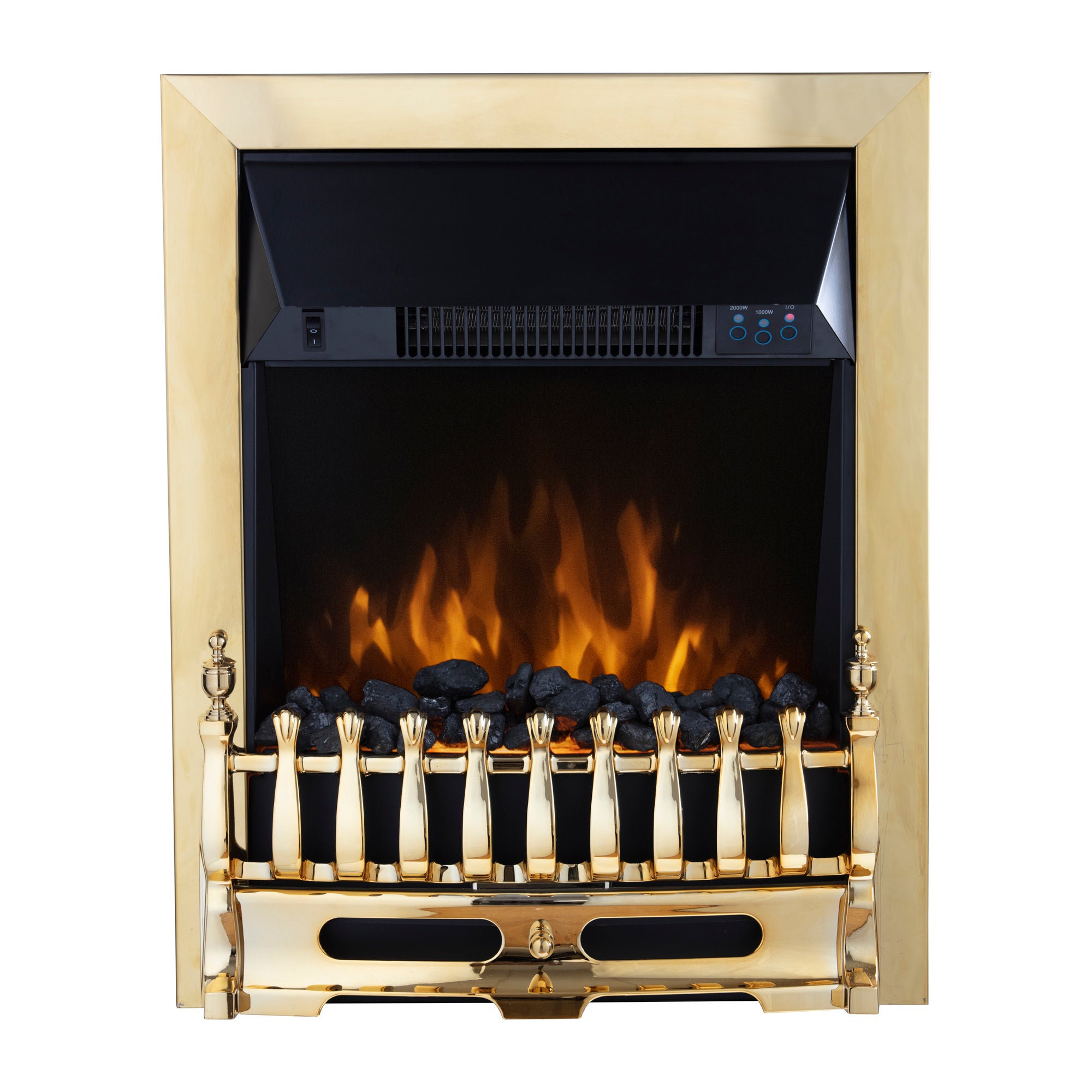 Warmlite 2KW Electric Fire Brass Brass