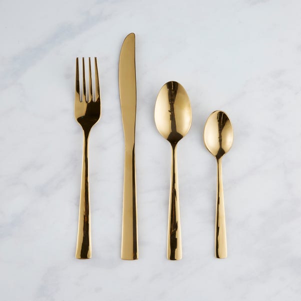 Gold 16 Piece Cutlery Set Gold