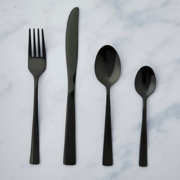 Black 16 Piece Cutlery Set