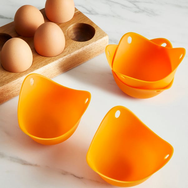 Handy Kitchen Silicone Egg Poachers x4 Orange