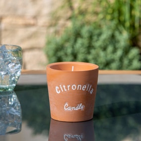 Terracotta Outdoor Citronella Candle in Plant Pot