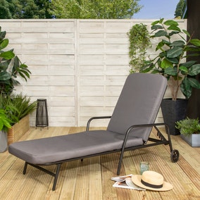 Elements Black Padded Lounger