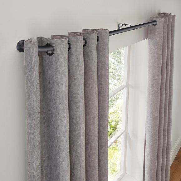 Room Darkening Metal Extendable Curtain Pole Matt Black