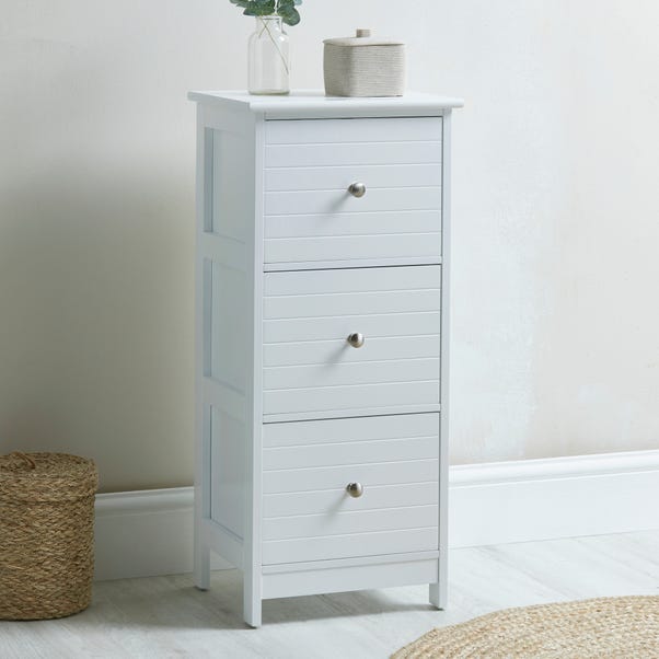 Nautical 3 Drawer Unit with Nickel Handles