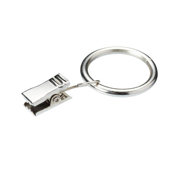 Pack Of 12 25mm Curtain Rings With Clips Dunelm 12 25mm Curtain Rings With Clips Dunelm, Curtain Hooks With Clips