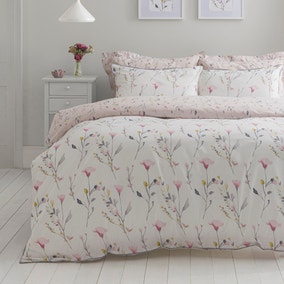 Fiori Pink Floral Reversible Duvet Cover and Pillowcase Set