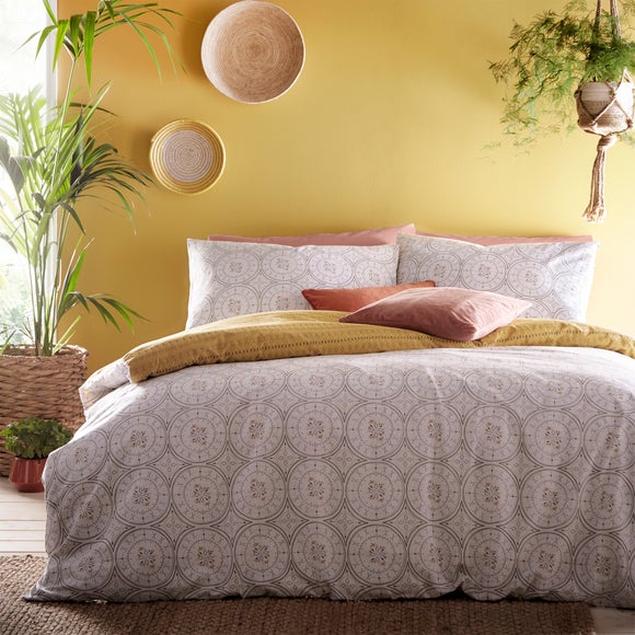 dunelm grey and yellow bedding