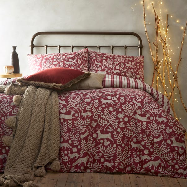 Red Duvet Cover And Pillowcase Set, Super Soft Brushed Cotton Duvet Cover