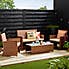 Cancun 4 Seater Rattan Taupe Conversation Set Taupe