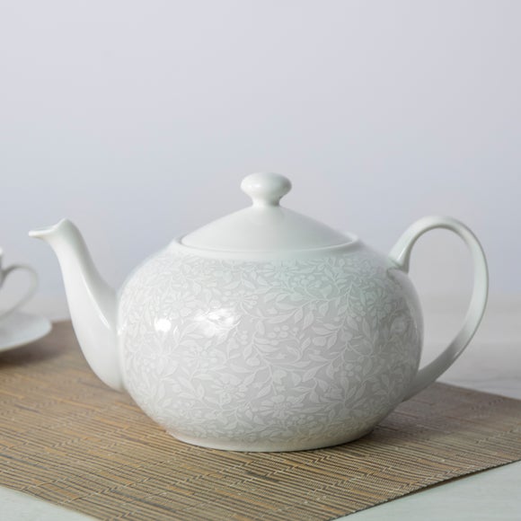 Dunelm Beautiful Floral Pattern White Teapot From Dunelm 