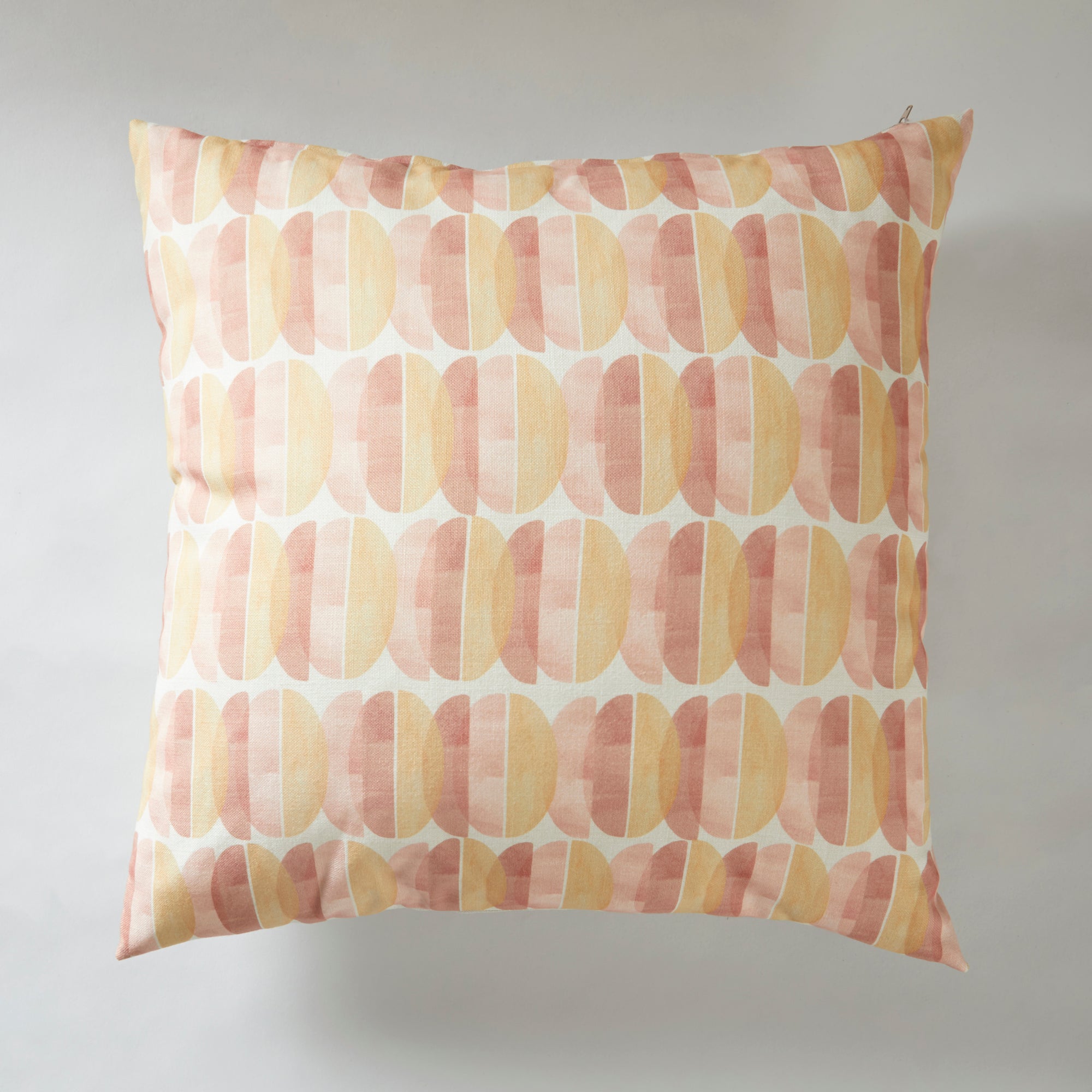 Image of Abstract Oval Cushion Pink, Yellow and White