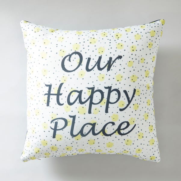 Happy Place Slogan Cushion image 1 of 4