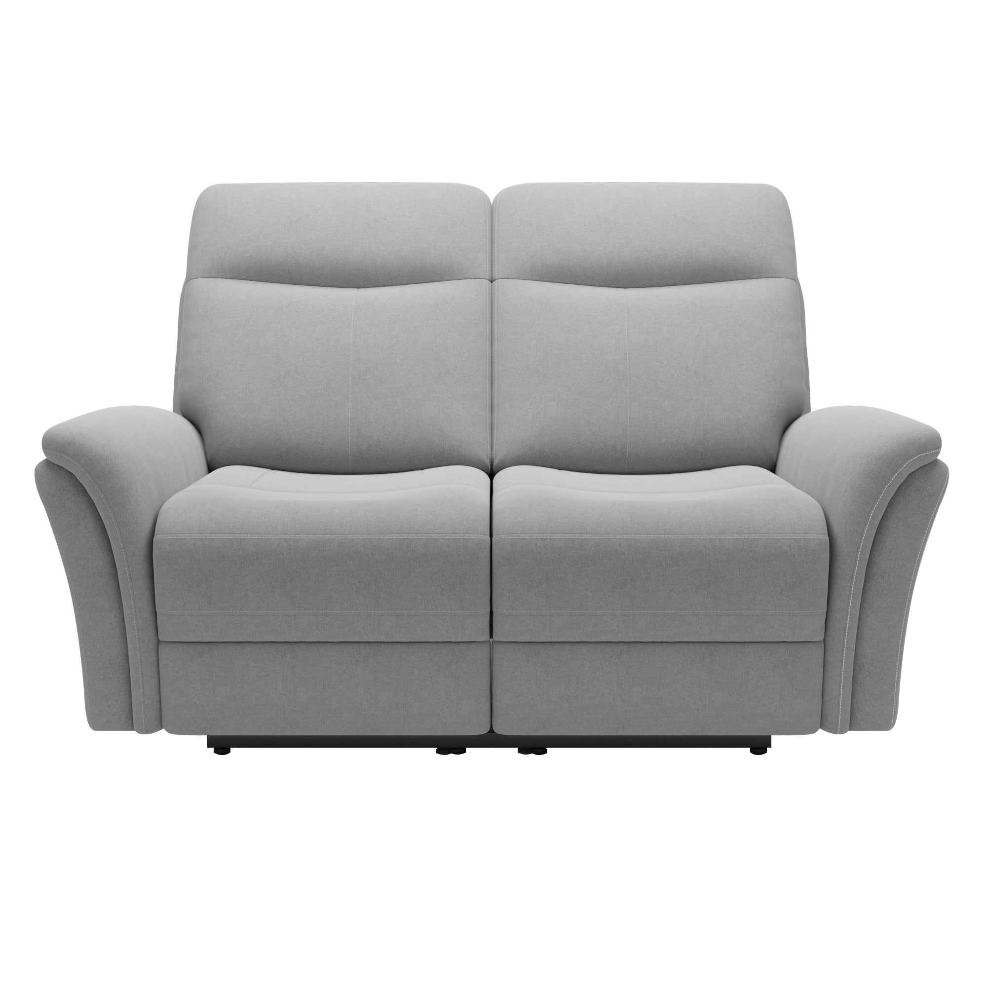 Monte Plain Chenille Reclining 2 Seater Sofa Light Grey