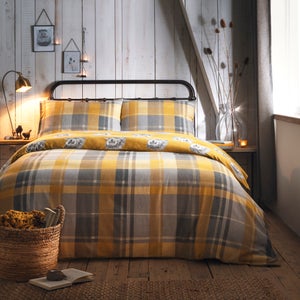 Dream & Drapes Colville Check 100 Brushed Cotton Reversible Duvet Cover & Pillowcase Set