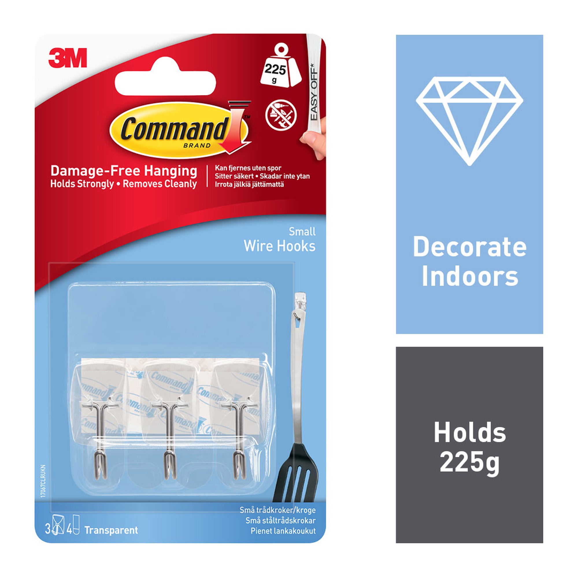 Command Small Clear Wire Hooks