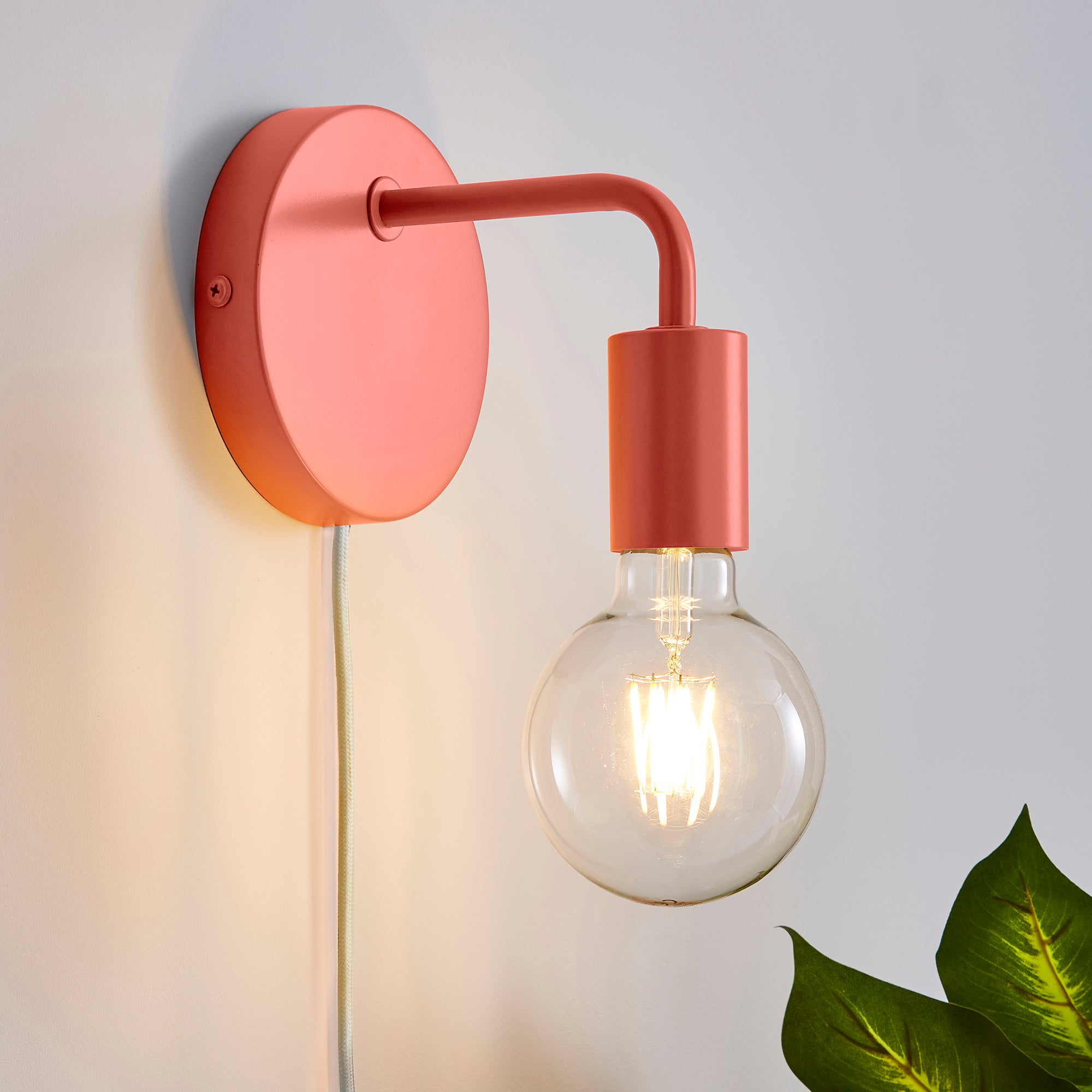 Elements Koppla Plug In Wall Light Pink
