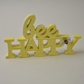 Bee Happy Word Block